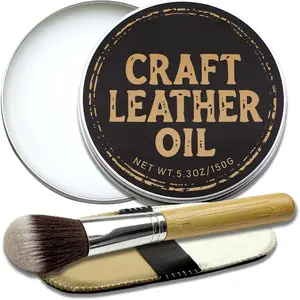 Leather Cleaner and Conditioner,  Oil with Brush & Glove, Soften & Protect Leather for  Seat, Couch, Shoes