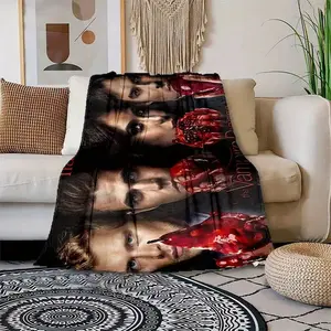 Vampire Diaries personalized flannel blanket | Customizable name | Perfect for all seasons | Perfect for bed and sofa decor, vampire room decor, or holiday gifts. Intense nacho print flannel blanket Printed Flannel Blanket