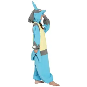 2026 Lucario Kigurumi Adult Pyjamas Cosplay Costume Anime Onesie Sleepwear Homewear Unisex Pajamas Christmas Halloween Party Clothing
