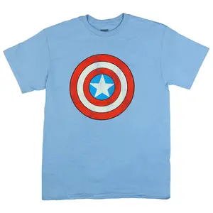 Marvel Comics Captain America Shirt Men's Shield Distressed Short Sleeve Tee