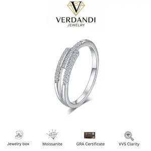 Stylish Irregular Synthetic Moissanite in S925 Sterling Silver Ring vvs Hip-hop Style