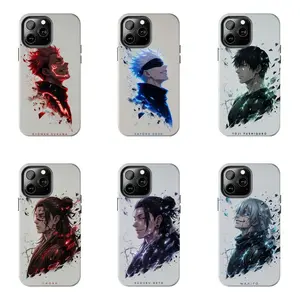Jujutsu Kaisen Case for iPhone 17-7 Pro Max Plus & Samsung Galaxy S26-S21 Ultra Plus - Sukuna Gojo Toji Choso Geto Mahito Side Profile Shattered Crystal Aesthetic Phone Cover unisex