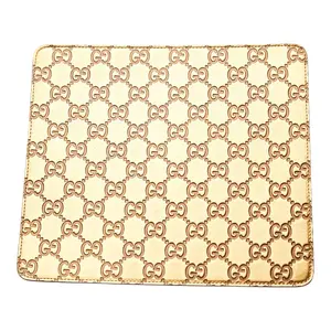 Pre-owned GUCCI Calfskin Small Leather Goods GG Logo Guccissima Leather Mouse Pad