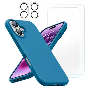 Entronix Bundle Compatible with iPhone 17 - Liquid Silicone Case, 2 Clear Screen Protectors & 2 Camera Lens Protectors