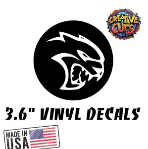 hellcat circle vehicle stickers 3.6 inch decals for windows or any smooth surface