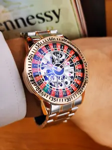 1pc Fashion Rotating Inner Dial Skeleton Mechanical Watch for Men Luminous Hands Top Brand Stainless Steel Strap Business Casual Mens Watches
