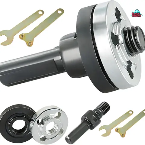 Electric Drill Angle Grinder Connecting Rod Set (1 Set), 10-13mm Adjustable Rotary Driver Cutter Shaft Adapter with Spanner Key, for Wood Plastic Cutting, Cutting & Polishing Discs Compatibility, DIY Enthusiasts’ Tool Enhancement