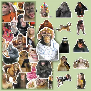 50 Crazy Monkey Personality Creative Cute Whimsical Decoration DIY Scrapbook Phone Case Material Stickers
