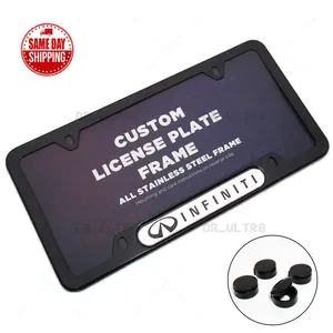 Black / Chrome Front or Rear Stainless Steel License Plate Frame Protect Cover Fit Infiniti Car Decorate Accessories Gifts