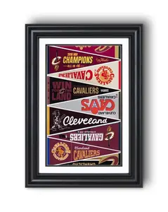 Cleveland Cavaliers “Vintage Pennants to 2016 Champions” Collection Print – Classic Basketball Wall Art