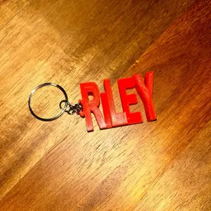 3D Printed Name Keychain - Text Design with Loop for Gifting comes in different colors. Made with PLA filament