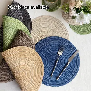 1PC Solid Color Woven Coaster, Heat Resistant Placemat for Cups and Dishes, Polyester Fabric Home Anti-Scald Mat, Wedding Valentine‘s Day Easter St. Patrick’s Day Carnival Decoration