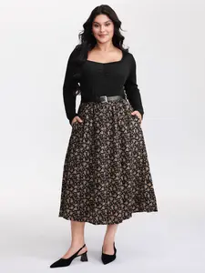 BLOOMCHIC Lady's Casual Wear Floral Ruched Dress - Spandex Fabric Swimweek