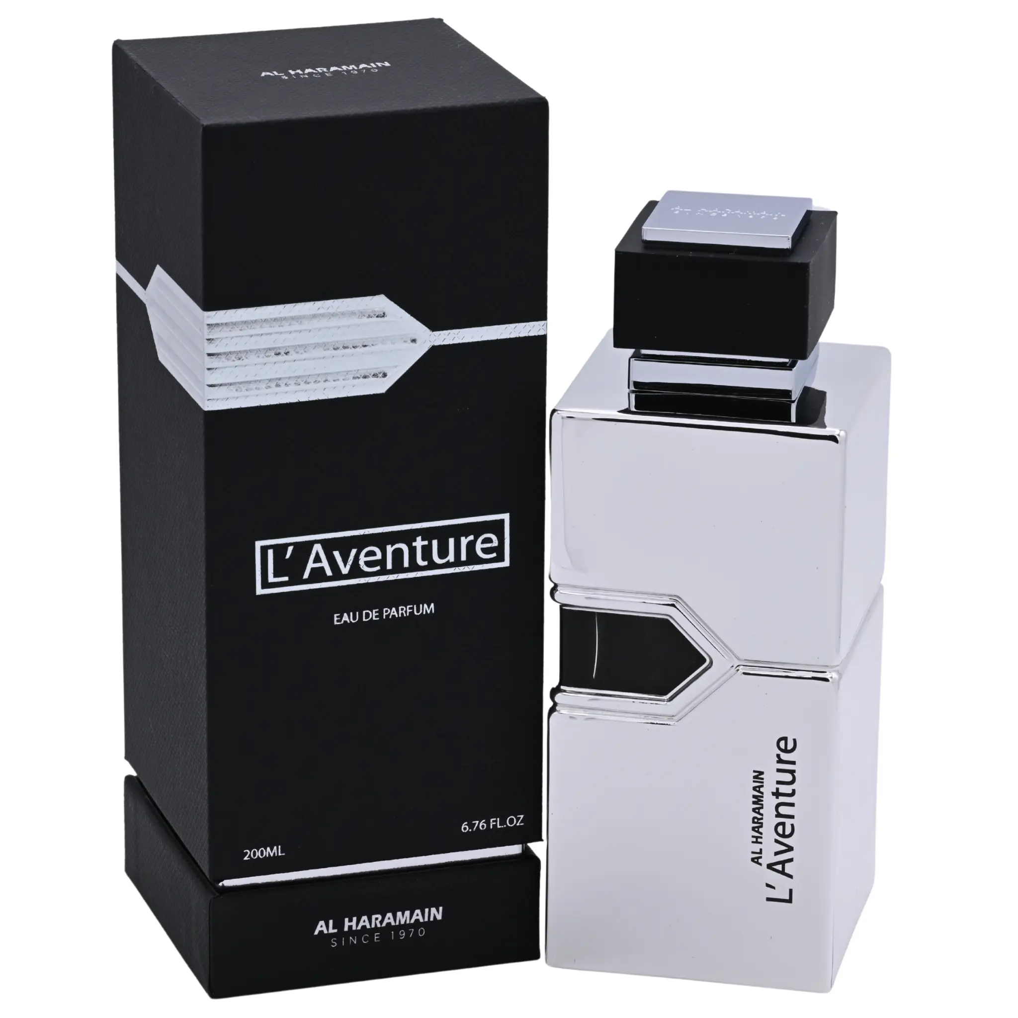 AL HARAMAIN L'Aventure Unisex EDP Spray Fragrance - 6.7 fl oz, Aromatic Citrusy Fragrance, Citrus Scented Option, Bergamot-Lemon Blend, Rich Intensity, Jasmine Base, New in Box, Spray Application, Citrus Scented Unisex Fragrance