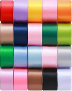 1inch 20 Colors Satin Ribbon Set, 1" X2Yd x 20Rolls Rainbow Ribbons for Gift Wrapping, Wedding Party Decoration, Invitations, Bridal Bouquets, Total 40 Yards
