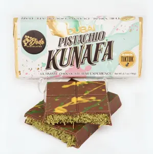 Viral Dubai Style Milk Chocolate Pistachio Kunafa Ultimate Chocolate Bar Experience Dessert Indulgence