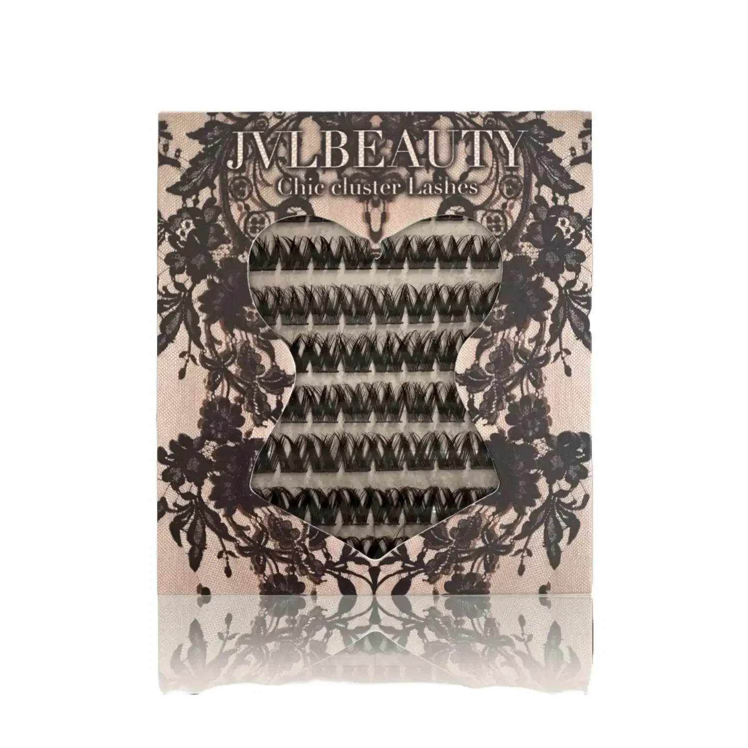 JVLBEAUTY【LunarDragon】 Euro-Asian Style False Eyelashes, C Curl, Individual Clusters, Voluminous, Black Band Makeup