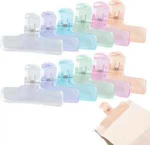 12 count Cute Chip Clips,  Chip Bag Clips Cute, Plastic Bag Clips for  Packages, Clear Sealer Sealing Clips for Chips and Other  Bags, 6 Colors
