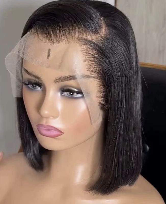 Lace Front Bob Cut Hairpiece with Smooth Texture and Natural Look