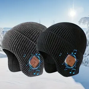 EOWULFROST Wireless Headphone Music Hat, Smart Cap Gift for Men Women, Winter Earbuds Mic Speaker, Hands-Free Call, Outdoor Use