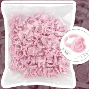100pcs Heart shaped Glue Rings
