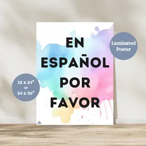 In Spanish Please Poster | Dual Language Classroom Poster | Laminated Spanish Posters