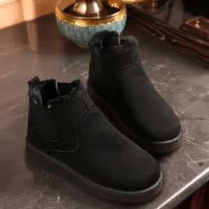 Women's Winter Short Boots for Women: Warm Lined Boots Comfortable Suede Lace Up Booties Cute Flat Boot Shoes