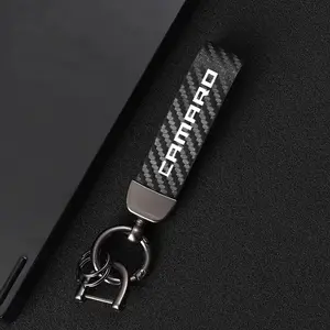 Chevrolet Camaro Carbon Fiber Car Keychain Set, Premium Auto Modification Key Fob, Includes Screwdriver & Rings, Durable Design