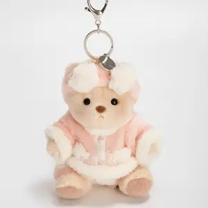 Getahug Star Hairband Pajama Mini Bear Keychain | 5.9 Inches Stuffed Animal Bag Charm Handmade Gift