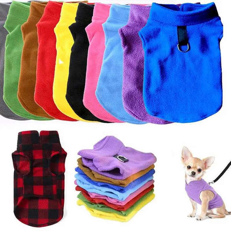 Winter Warm Dog Harness Vest with D-Ring Soft Fleece Pet Clothes Cat Puppy Jacket Coat Clothing