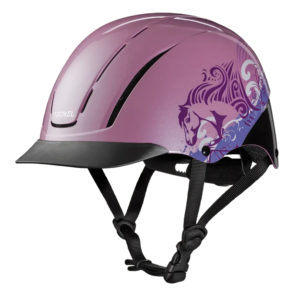 Troxel Spirit Low Profile Western Riding Helmet - Safety & Style Pink Dreamscape / Large