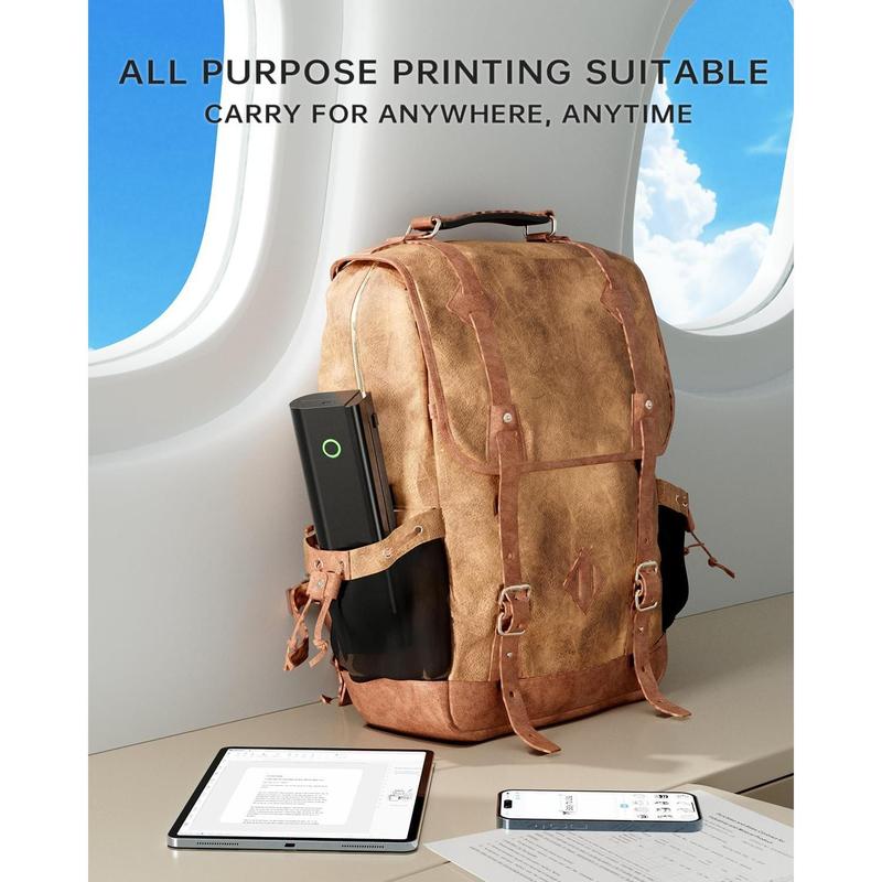 Portable Printer, Wireless Bluetooth Thermal Printer for Travel & Mobile Use, Compatible with iOS, Android, Laptop, Supports 8.5"x11" US Letter & A4 Paper, No Ink Needed, Ideal for Home & Office TikTokShopBlackFriday desktop wireless gadget