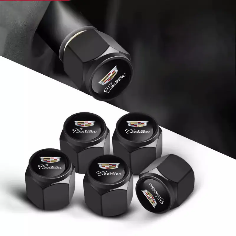 5pcs Car Wheel Stem Tire Valve Caps Protection Cover, Aesthetic Appeal Sleek Design, Fits Cadillac Escalade Deville Dts Ats Bls Ct4 Ct6 Cts Ext Slr Srx XLR Xt4, Car Parts, Car Accessories, Tyre Caps