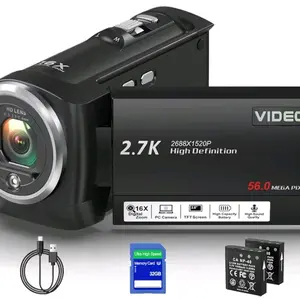 56MP 16X Digital Vlogging Camera with LED Fill Light for YouTube, 2.8-inch 270° Rotating Screen with 32GB Card and Two Batteries Limited Edition