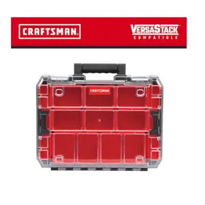 Craftsman VersaStack 10-Compartment Large Plastic Small Parts Organizer for Home Organization