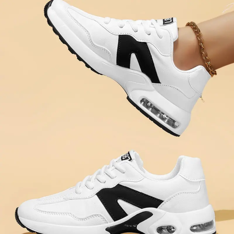 Women's Fashionable Patchwork Low Top Sneakers, Casual Comfortable Breathable Sports Running Shoes, All-match Basic Shoes for Daily Wear