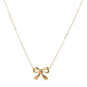 Cute creative bow necklace Sweet and fashionable women's simple necklace