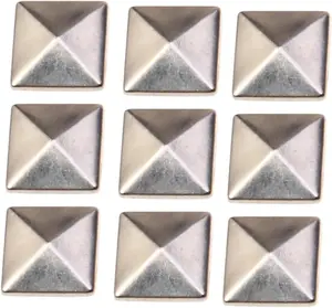 100 count Pyramid Flatback Glue on Studs Shoes Studs Rivet Studs DIY Materal Copper Studs Square  Metal Hot Drill Punk Shoes  Glue on Metal Studs