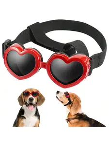 Dog Sunglasses Dog Goggles, UV Protection Doggy Sunglasses Love Shaped Dog Sunglasses Fashionable Vintage Pet Glasses Eye Wear Protection With Adjustable Strap For Small Or Medium Dog