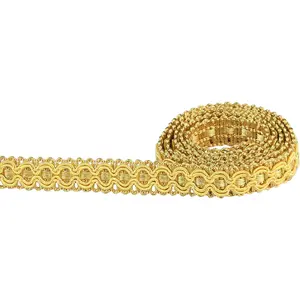 0.7 Inch / 10M(10.9 Yards) Fabric Braid Trim for Curtains, Upholstery, Sewing, Hand DIY Crafts, Costume and Home Decoration (Gold)