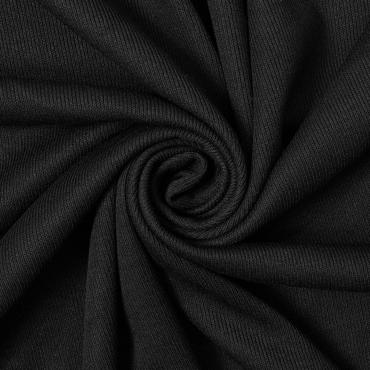 Luxury Black French Rib Knit Fabric | 58″ Wide, Sold by Yard