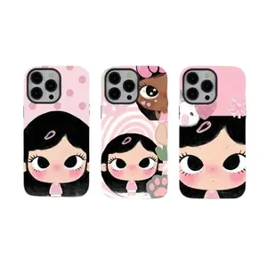 Cute Pink Dollie Dream Soft Girl Aesthetic Coquette Kawaii Two-In-One Drop-Resistant Mobile Phone Case Protection, Shockproof For IPhone 17-12, Pro Max, Pro Plus, and Samsung S25 24 23 Safety Case