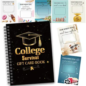 College  Card Book 7 x 5 Inch Graduation  Card Book 2026 College  Booklet Organizer Leaving  High University School Birthday Care Package  Holder(Black )
