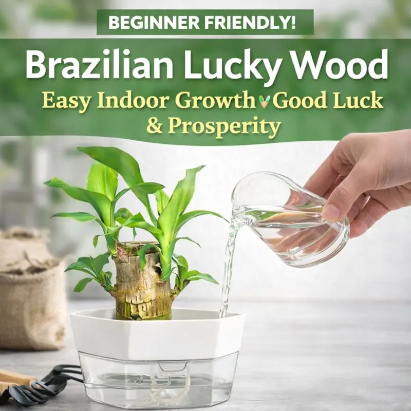 Brazilian Lucky Wood Doll with Base for Luck and Wealth,Easy to Grow Indoors,Decorative Ornament for Luck and Wealth