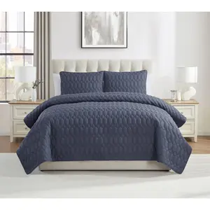 VCNY Home Diamond 3pc Textured Quilt Set, Full/Queen