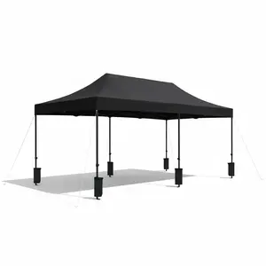 10x20ft Pop Up Canopy Tent with 1-Push Center Lock, Heavy Duty Waterproof Gazebo with Wheeled Bag & Stakes, UPF 50+ UV Protection Party Tent for Outdoor Events, Markets & Tailgate, Quick Setup Commercial Shade Shelter