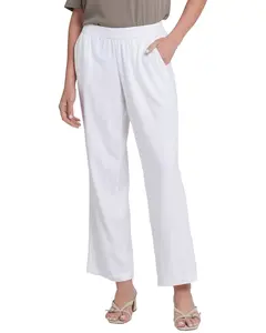 NYDJ Relaxed White Linen-Blend Pant