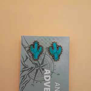 Turquoise Cactus Earrings - Stylish and Trendy Design