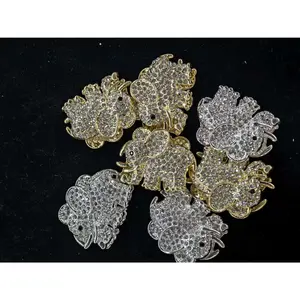 440-442(2PCS)Cute Rhinestone Elephant Charms | Sparkly Silver Animal DIY Accessories