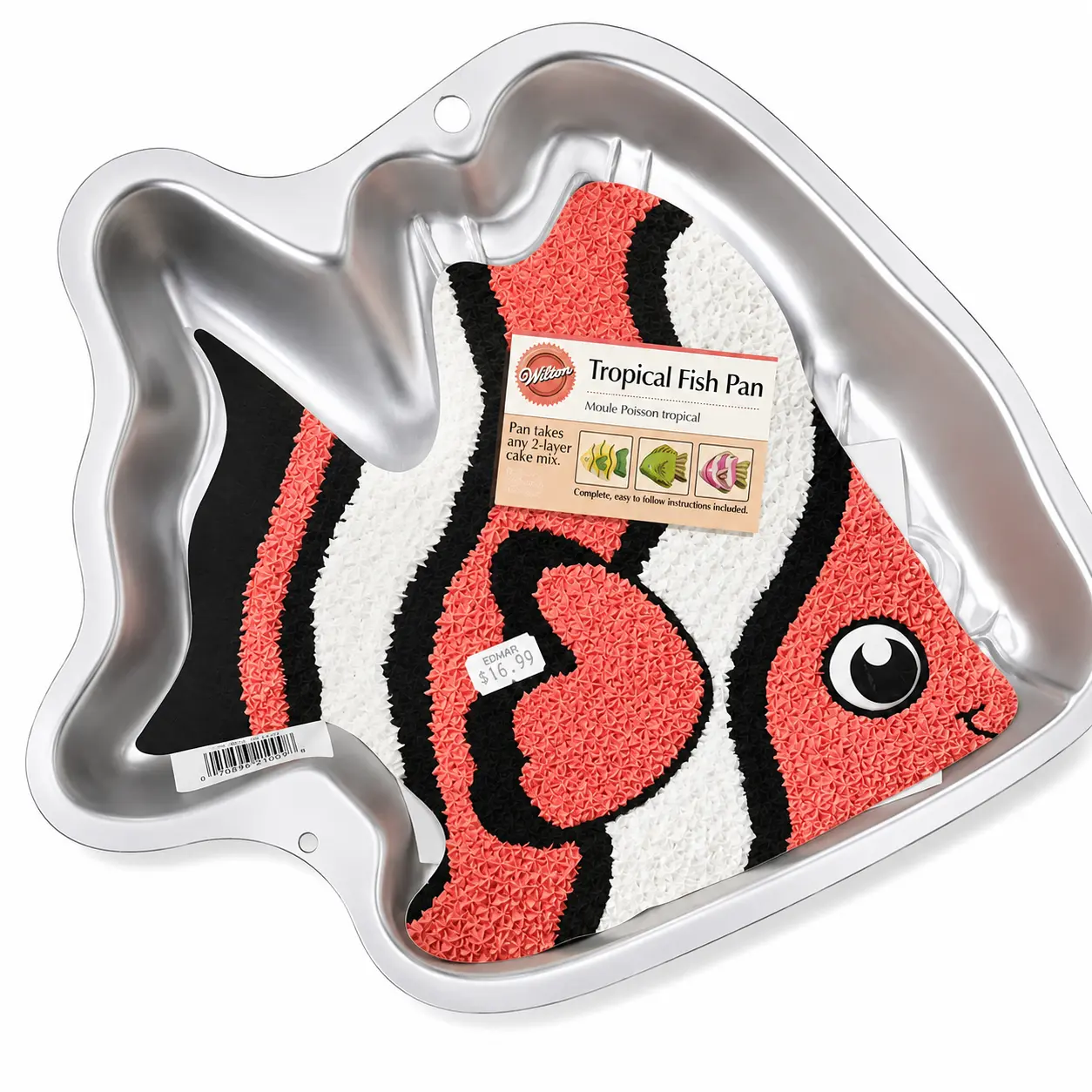 Wilton Tropical Fish Cake Pan 2006 Aluminum New w/ Insert Clown fish Vintage